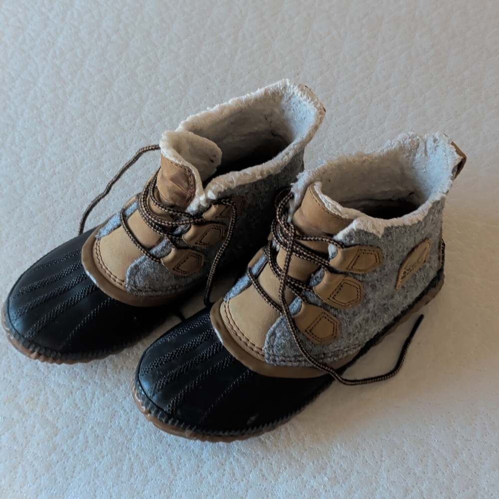 Sorel Womens Out And About Boots Gray Felt And  Canvas - Picture 4 of 6